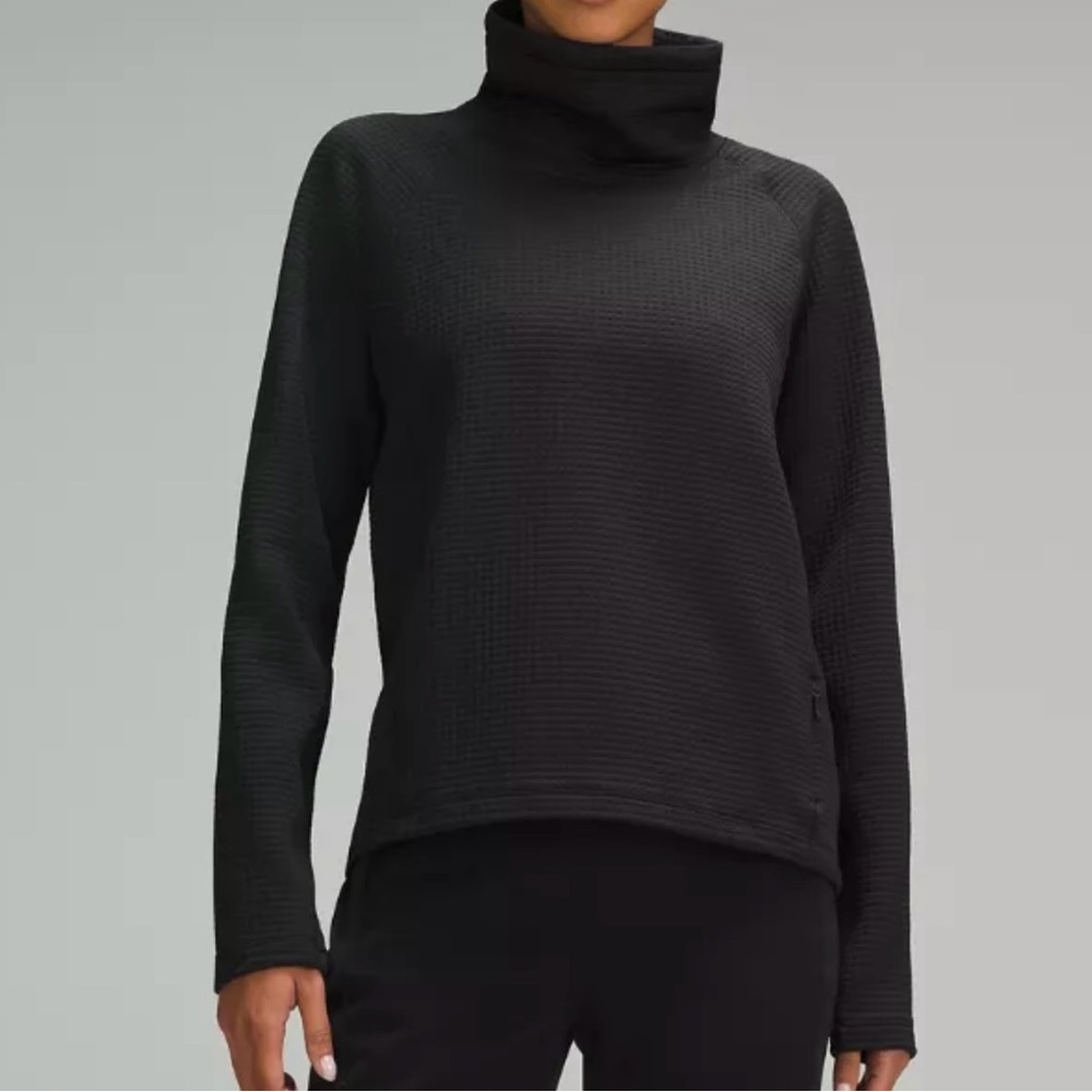 Lululemon Waffle-Knit Funnel-Neck Long-Sleeve Shirt.